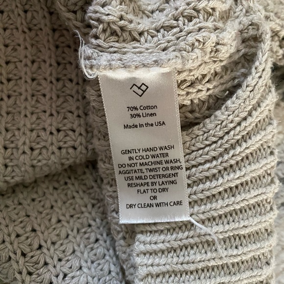 Micaela Greg Waffle Sweater in Aloe Sz M - Picture 4 of 5